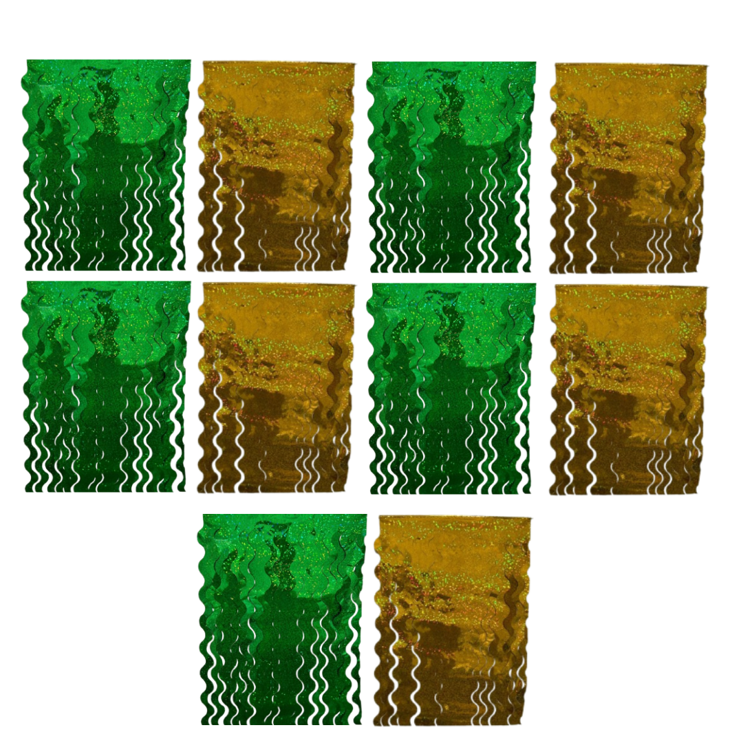 Enramada Barbitas Metálicas Verde con Dorado