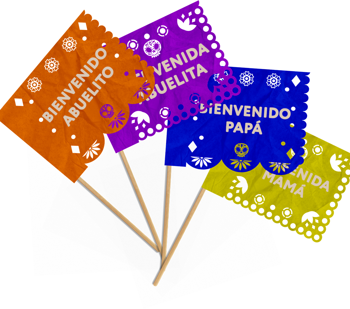 KIT DE BANDERAS 1/8 DÍA DE MUERTOS PAPEL