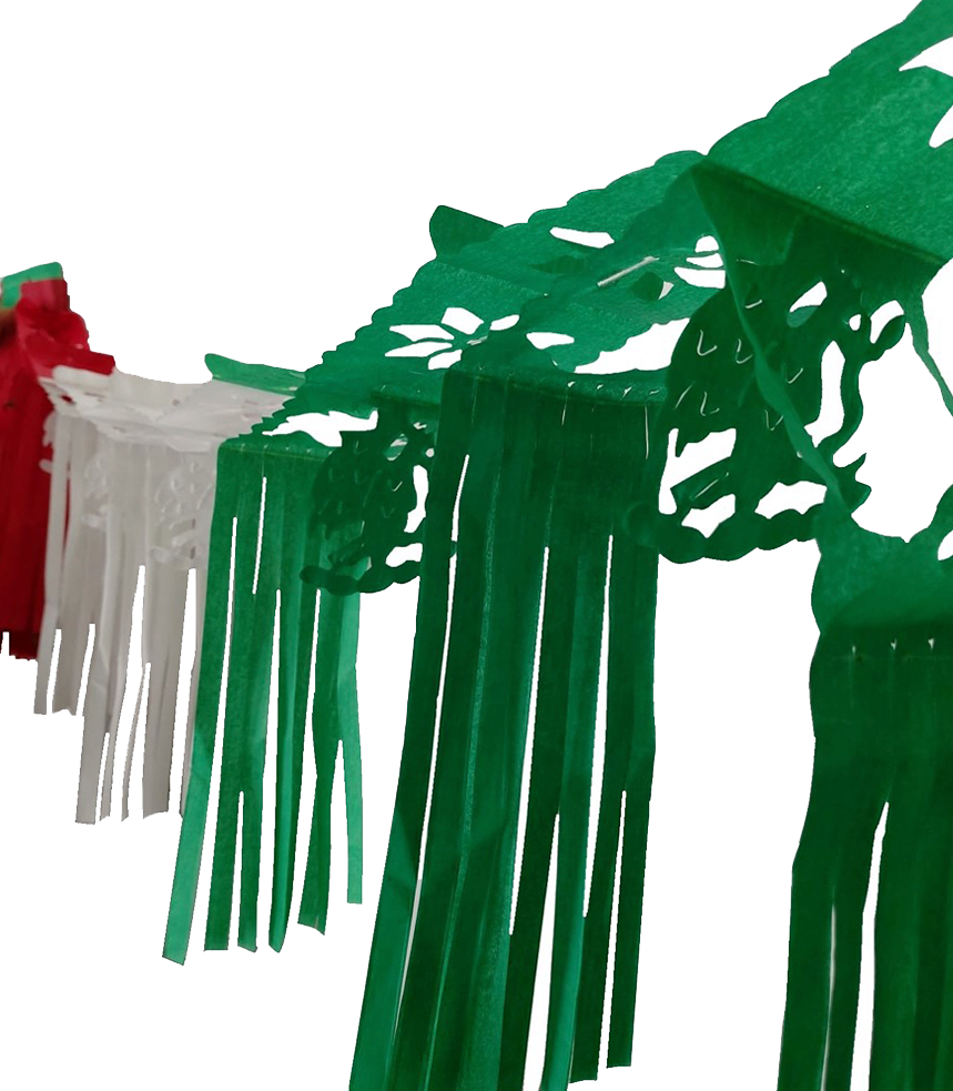 Festón de papel tricolor barbitas