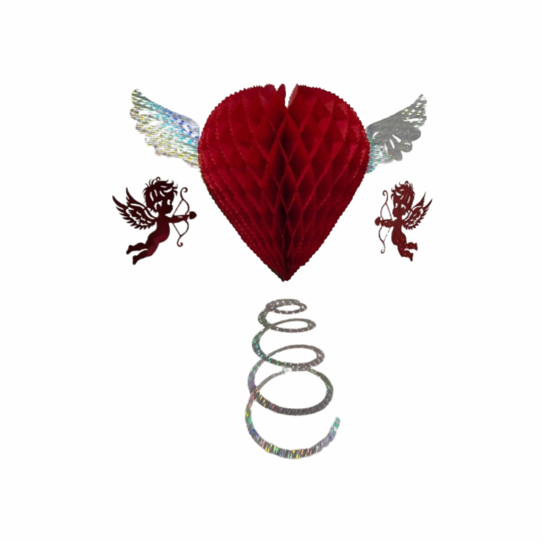 Corazón con Cupido y Alas