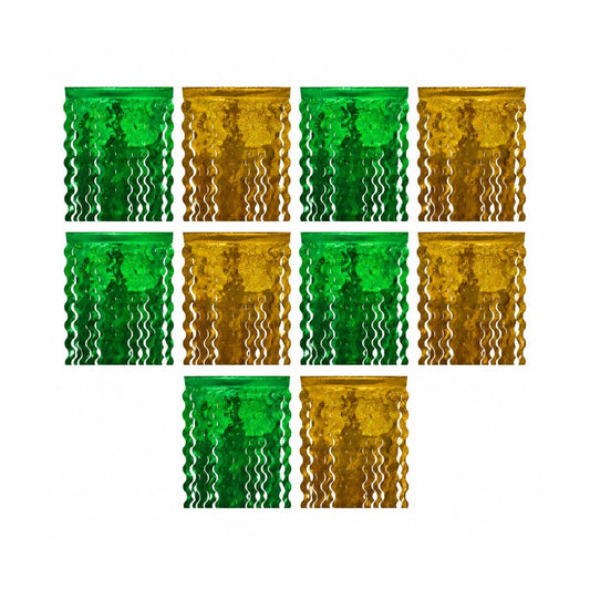 Enramada Barbitas Metálicas Verde con Dorado