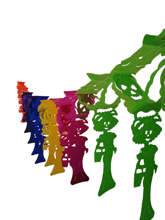 Festón de papel catrina con bolsa
